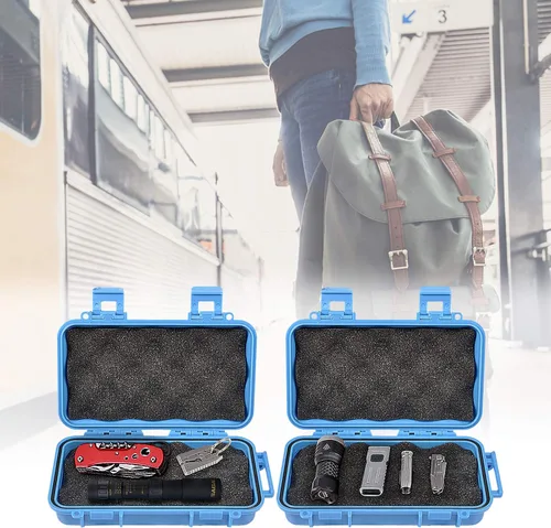 Vista 2 de Yosoo Health Gear Caja impermeable a prueba de golpes, funda rígida protectora de plástico, caja de supervivencia al aire libre, funda de disco