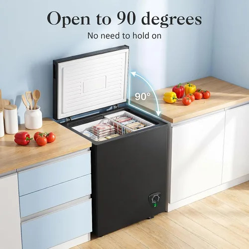 Vista 6 de LifePlus Congelador de 4,2 pies cúbicos - Congelador compacto profundo con enfriamiento rápido de 7 ajustes de temperatura, polea conveniente