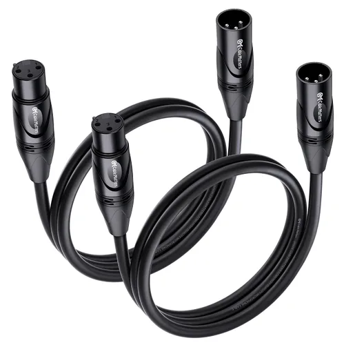 Vista 14 de Cable Matters Paquete de 2 cables XLR a XLR de alta calidad, cable de micrófono, M-F, 1 pie