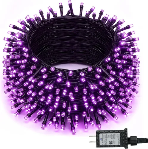 Vista 9 de Minetom 200 LED Halloween String Lights 66FT Outdoor Halloween Lights Purple & Orange