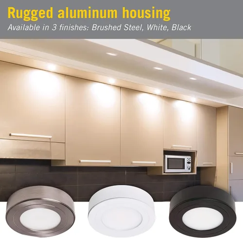 Vista 4 de Armacost Lighting 223412 Purevue 4000K luz LED en forma de disco con acabado blanco, blanco brillante