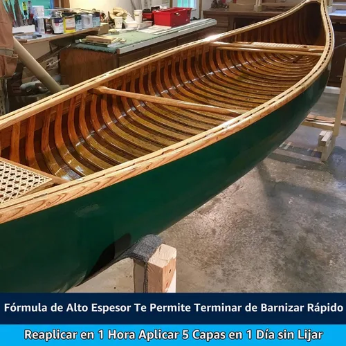 Vista 3 de TotalBoat Lust Marine - Barniz de alto brillo y acabado mate para madera, barcos, muebles de exterior (alto brillo, pinta)