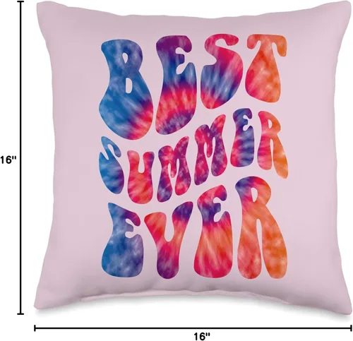 Vista 4 de 2023 Beach Vacation Camping Autographs Retro Best Summer Ever Camp Counselor Director Groovy - Almohada de 16 x 16 pulgadas, multicolor