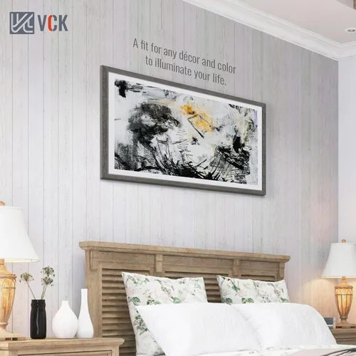 Vista 205 de VCK Marcos para póster de madera maciza de 22.375 x 34 pulgadas, marco de fotos A1 negro con montaje en pared, paquete de 3