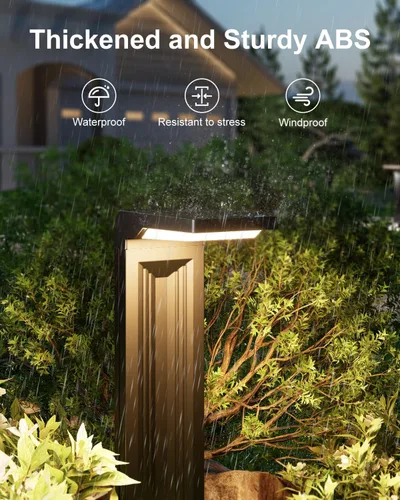 Vista 6 de Paquete de 6 luces solares para camino, impermeables, 30 LED, lámpara de paisaje brillante para exteriores, camino, entrada, acera, patio, césped