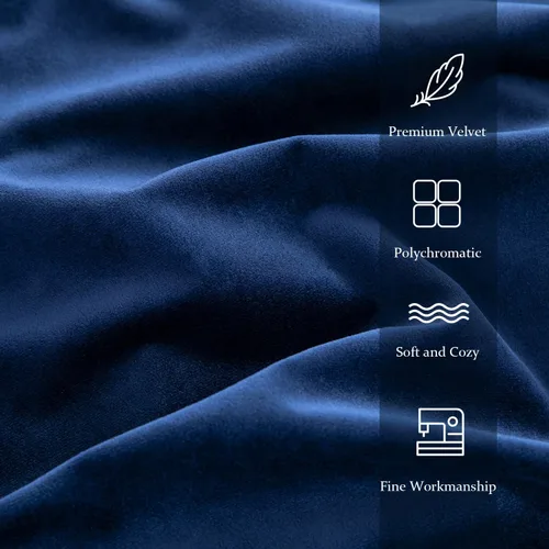 Vista 6 de VOGOL Funda de almohada de terciopelo suave de estilo vintage, elegante patrón floral bordado, funda de cojín cuadrada para cama, sala de estar, Azul