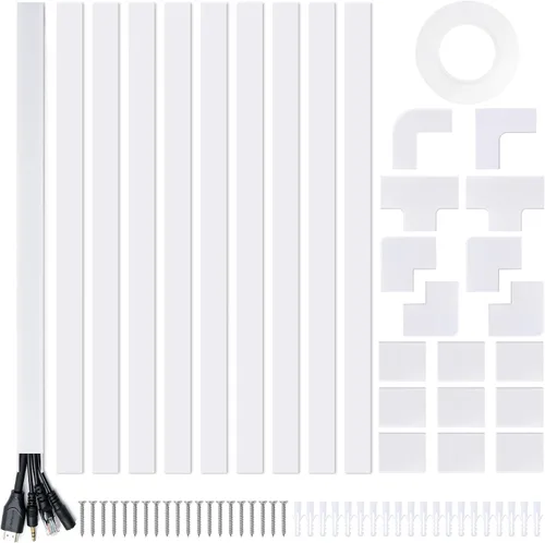 Vista 8 de Ocultador de Cables, Ocultador de Cables de 58 pulgadas, Cubiertas de Cables para Cables en la Pared, Canaleta Cubierta de Cable Pintable