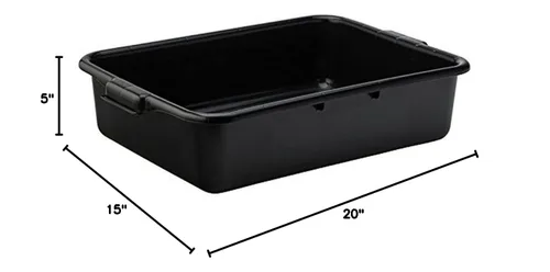Vista 2 de Carlisle FoodService Products 4401003 Comfort Curve Bus/Utility Box, 20 pulgadas de largo x 15 pulgadas de ancho x 5 pulgadas de alto, negro