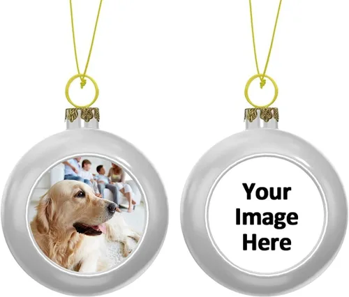 Vista 2 de Adorno de bola de Navidad, bola de árbol de Navidad personalizada, adornos para colgar fotos, inastillables, colgantes personalizados, regalo