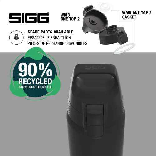 Vista 4 de SIGG - Botella de agua Shield Therm de acero inoxidable aislada - Para bebidas carbonatadas, a prueba de fugas, sin BPA, reciclada, 25, 34 onzas