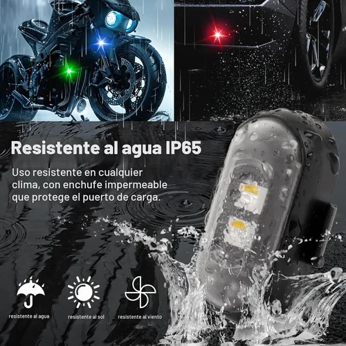 Vista 5 de XINGWU - 4 luces estroboscópicas LED inalámbricas con control remoto, 8 colores, carga USB, impermeables, luces de emergencia, luz para roca