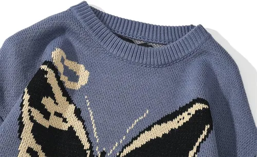 Vista 4 de Y2K - Suéter grunge con diseño de mariposa de hadas, suéter gótico, ropa urbana, ropa de Harajuku