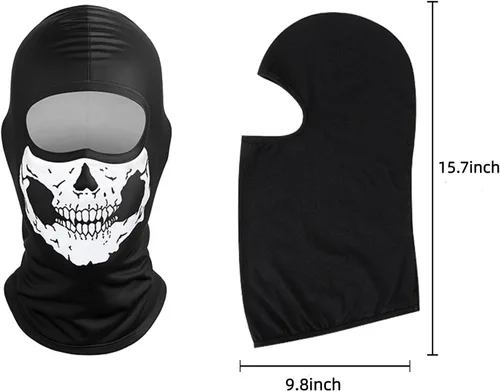 Vista 2 de Soochat Pasamontañas con diseño de calavera y fantasma, máscara de esquí