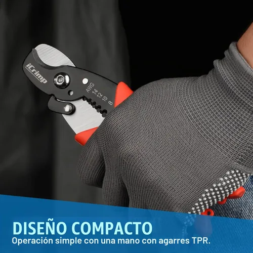 Vista 5 de iCrimp Pelacables 2 en 1 AWG 8-14 y cortador de cables AWG 4-14
