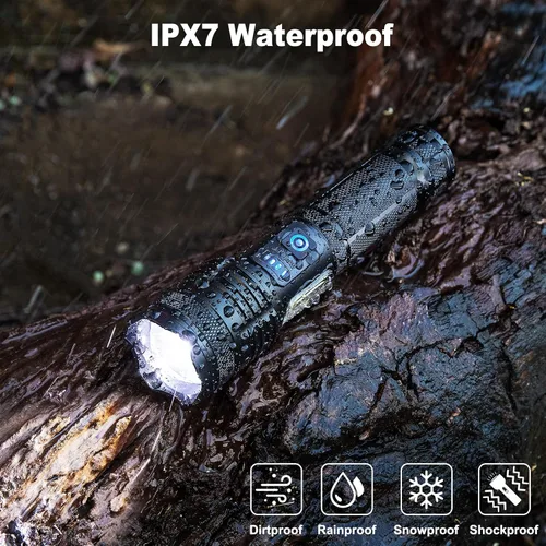 Vista 7 de KINGCAESAR Paquete de 3 linternas recargables de 90,000 lúmenes altos, luz LED ultra brillante para el hogar, linternas de alta potencia con 7 modos