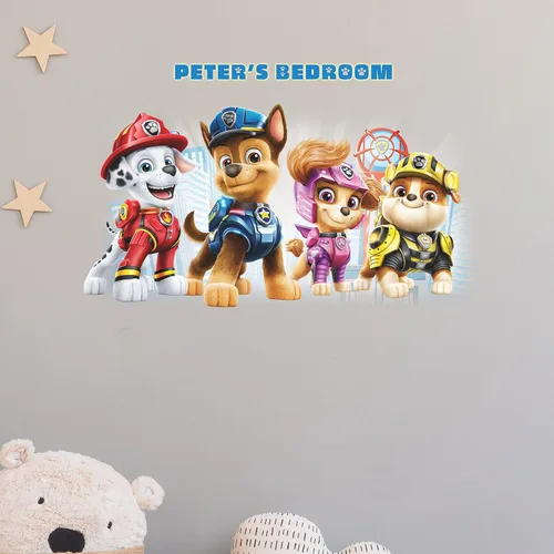Vista 6 de RoomMates RMK4819SCS - Calcomanías de pared para despegar y pegar, diseño de película de Paw Patrol (4 unidades)