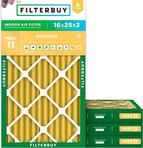 Vista 35 de Filterbuy Filtro de Aire 12x12x1 pulgadas MERV 11 Defensa Superior contra Mascotas y Alergias (Paquete de 4), Filtros de Reemplazo Electrostáticos