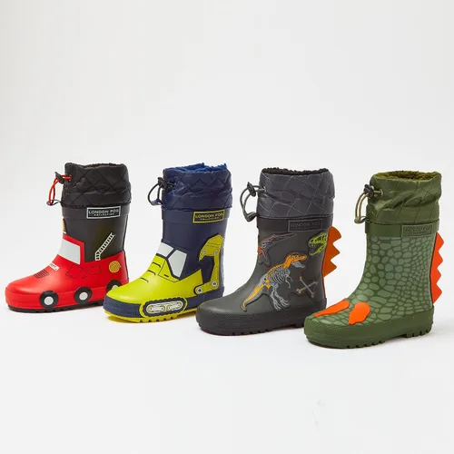 Vista 6 de London Fog Toby Botas de lluvia y nieve para niños pequeños, botas de nieve de invierno impermeables aisladas para niños pequeños, tallas de niños