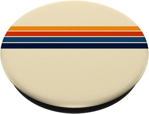 Vista 2 de PopSockets Grip y soporte para teléfonos y tabletas multicolor con diseño de rayas retro, Negro