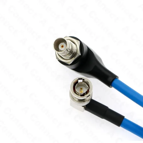 Vista 5 de SDI-Protector-Cable para aisladores galvánicos RED-Komodo BNC macho a ángulo recto BNC hembra cable de alimentación 8 pulgadas/7.9 in azul