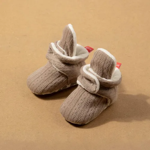Vista 3 de Sawimlgy - Botines de algodón antideslizantes para recién nacido, con agarre, para cuna o para el invierno