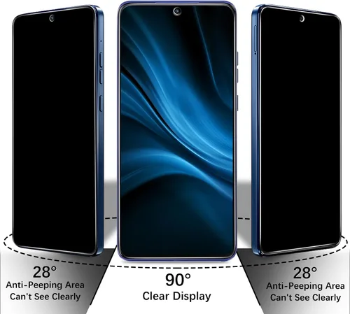 Vista 3 de Pokolan Paquete de 3 protectores de pantalla de privacidad para Motorola Moto G Stylus 5G 2025, película de vidrio templado privado antiespía