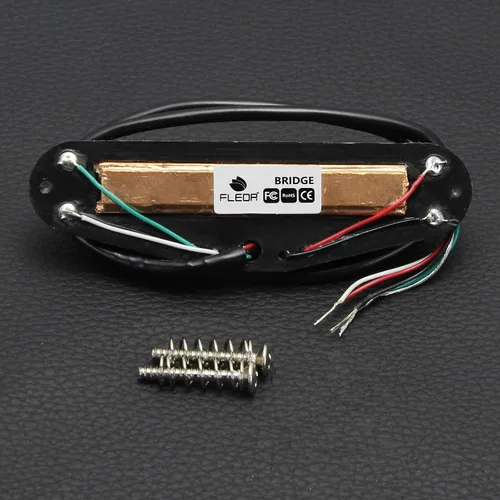 Vista 4 de FLEOR Pastilla de guitarra Humbucker de doble riel caliente con tamaño de bobina simple (12-13K), negra