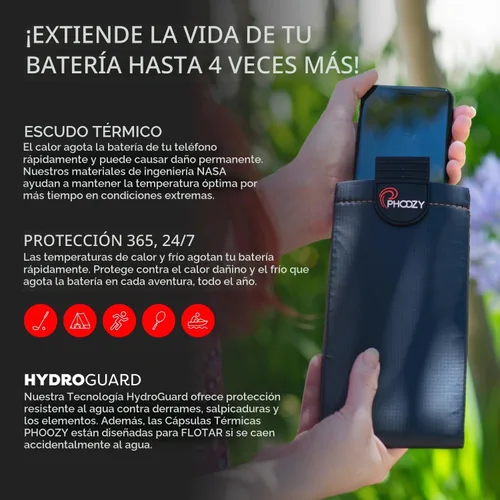Vista 3 de PHOOZY XP3 Funda Térmica Ultra-Resistente para Teléfono para Frío Extremo Funda Aislada para Teléfono Extiende la Vida de la Batería 4X Equipo