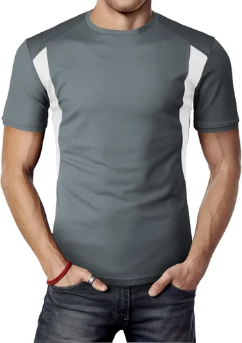 Vista 20 de H2H Camisetas de manga corta de compresión Cool Dry para hombre Cmtts263-negro