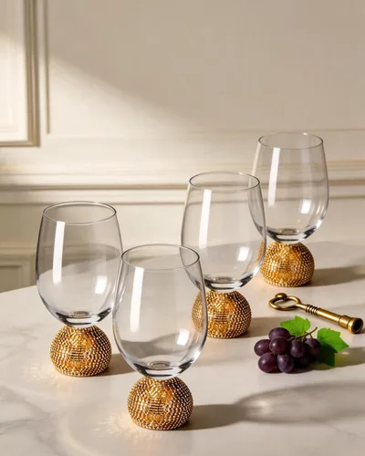 Vista 14 de Juego de flautas de champán de 4, vasos de champán sin tallo para boda, vasos de mimosa de cristal irrompibles y elegantes, flautas de champán de 10