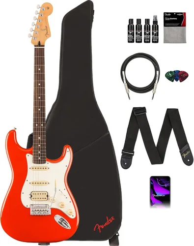 Vista 43 de Fender Player II Modified Stratocaster - Paquete de atardecer con bolsa de concierto, correa, cable, paquete de 3 púas y kit de limpieza de guitarra
