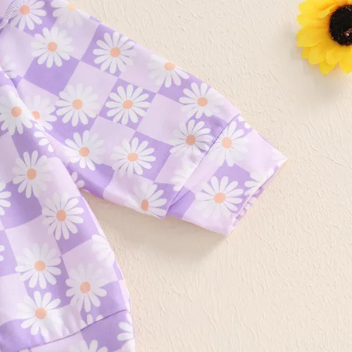 Vista 6 de Kaipiclos Ropa de otoño e invierno para bebé niña, sudadera con estampado floral, camisa de manga larga, pantalones, ropa