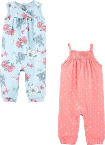 Vista 7 de Simple Joys by Carter's - Monos de moda para bebés, paquete de 2 Cisnes grises/rayas rosadas