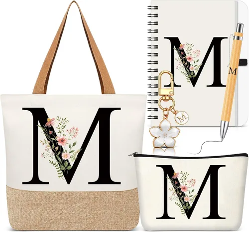 Vista 36 de Talltalk 5 piezas de bolsas de mano con iniciales, regalos para mujer Beige