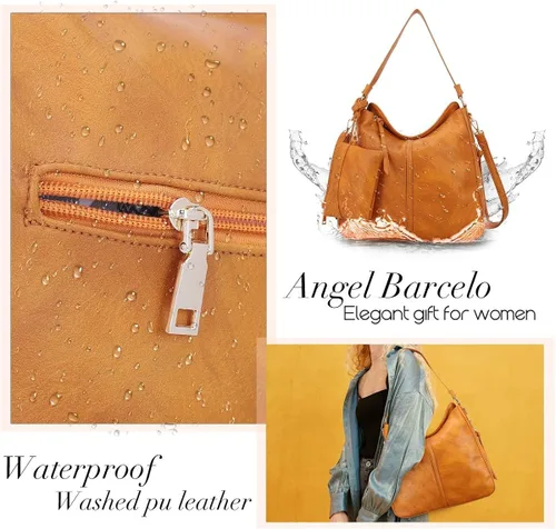 Vista 5 de Angel Kiss Bolso Hobo grande para mujer, bolso cruzado de viaje, espacioso y multifuncional de cuero vegano