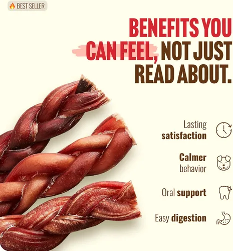Vista 6 de Natural Farm Palitos Trenzados de Toro Sin Olor (4-5 Pulgadas, Paquete de 5) - 100% Carne de Res Alimentada con Pasto, Sin Granos, Bajos en Grasa