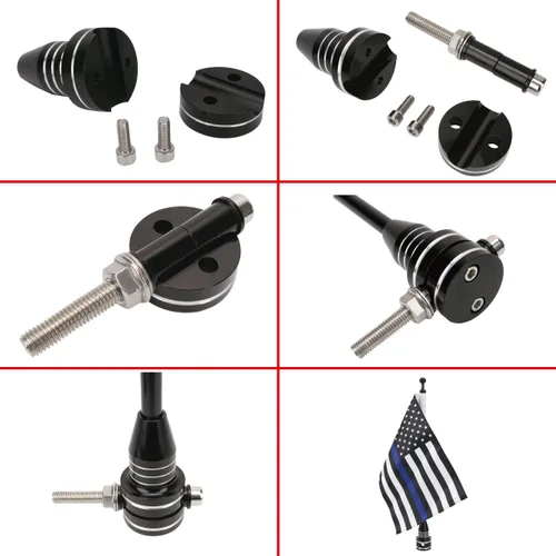 Vista 8 de Banderas de águila americana de 6 x 10 pulgadas para motocicletas, soportes de bandera y banderas, apto para Harley Honda 750 Shadow Goldwing CB VTX