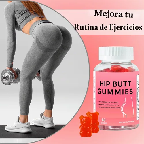 Vista 5 de Hip BBL - Gomitas para el cuerpo de las mujeres, mezcla de 60 gomitas de botín con vitamina C y zinc