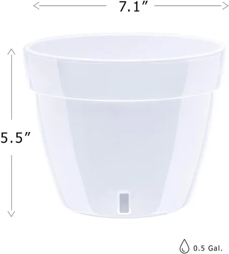 Vista 2 de Gardenera ASTI - Maceta de autoriego de 7.1 pulgadas en color negro-dorado/negro, maceta moderna con indicador de nivel de agua para todas