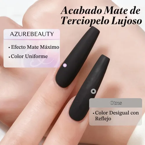 Vista 4 de AZUREBEAUTY Esmalte de Uñas con Capa Superior Mate – Transparente Natural de Secado Rápido, Larga Duración, Fórmula de Secado al Aire, Acabado