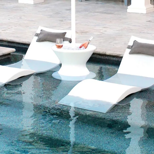 Vista 2 de Ledge Lounger - Mesa auxiliar alta con agujero para sombrilla - Solo mesa, sin tapa - Mesa auxiliar enfriadora para todo tipo de clima, hielera