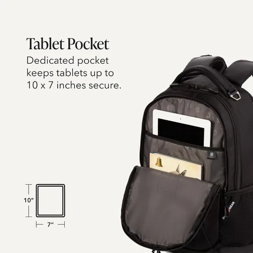 Vista 4 de SwissGear - Mochila para laptop Cecil 5505, Negro