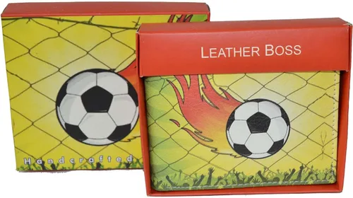 Vista 2 de Leatherboss Cartera de piel sintética para tarjetas de crédito con estampado deportivo Vintage