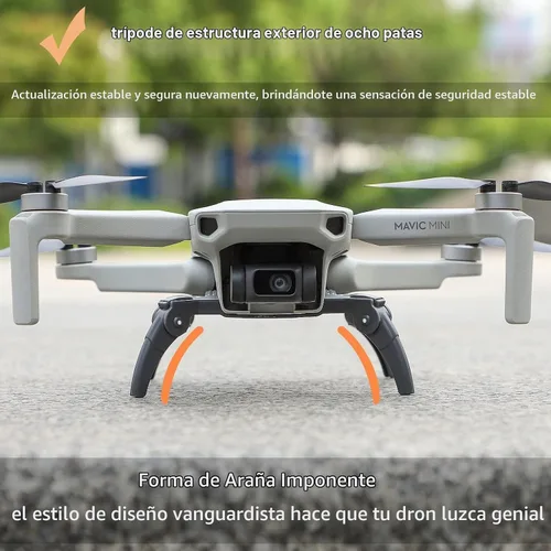 Vista 3 de O'woda Tren de aterrizaje plegable para DJI Mini 2 SE/Mini 2/Mini 4K/Mavic Mini/SE Drone Peso ligero de liberación rápida extendida Aumentar