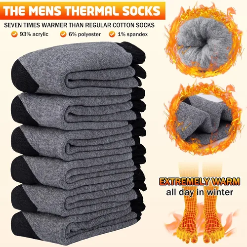 Vista 3 de Calcetines térmicos para hombre, calcetines cálidos de invierno para clima frío temperaturas extremas
