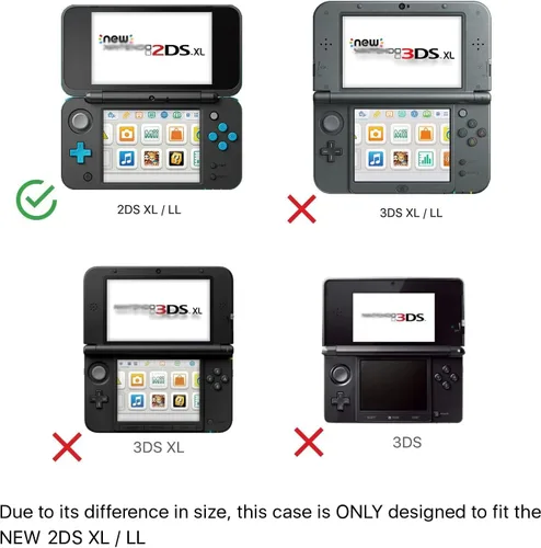 Vista 3 de VSEER Funda protectora para 2DS XL, transparente, transparente, antiarañazos, compatible con 2017 2DS XL LL