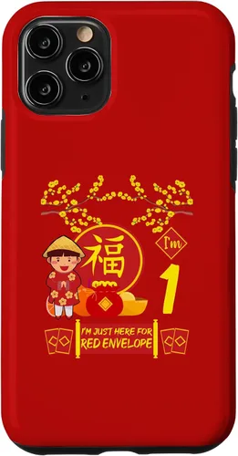 Vista 27 de iPhone 16 1 Año viejo Niños Año Nuevo Chino Decoración Rojo Sobre Caso