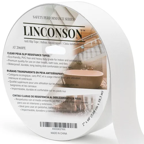 Vista 7 de linconson 1 pulgada x 20 pies, agarre transparente antideslizante para escaleras y cinta antideslizante