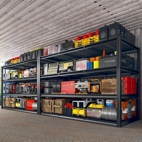 Vista 13 de REIBII Estantes de almacenamiento de 72 pulgadas de alto, estantería de garaje resistente de 2500 libras, estante de metal ajustable de 5 niveles