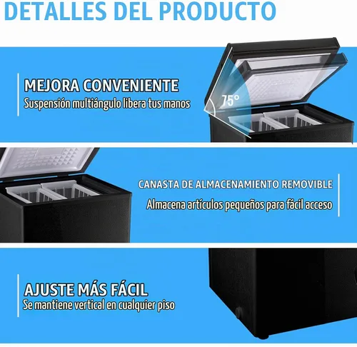 Vista 8 de WANAI - Congelador de pecho mini congelador profundo con capacidad compacta congeladores de congelación rápida para el hogar, oficina, dormitorio